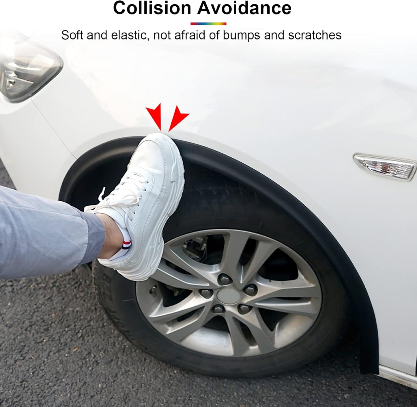 20Ft Car Wheel Arch Trim, Fender Flares Arches Wing Expander Car Wheel Eyebrow Anti-Collision Strip for Pickup SUV Car Fender Flare Edge Trim (5.5CM)