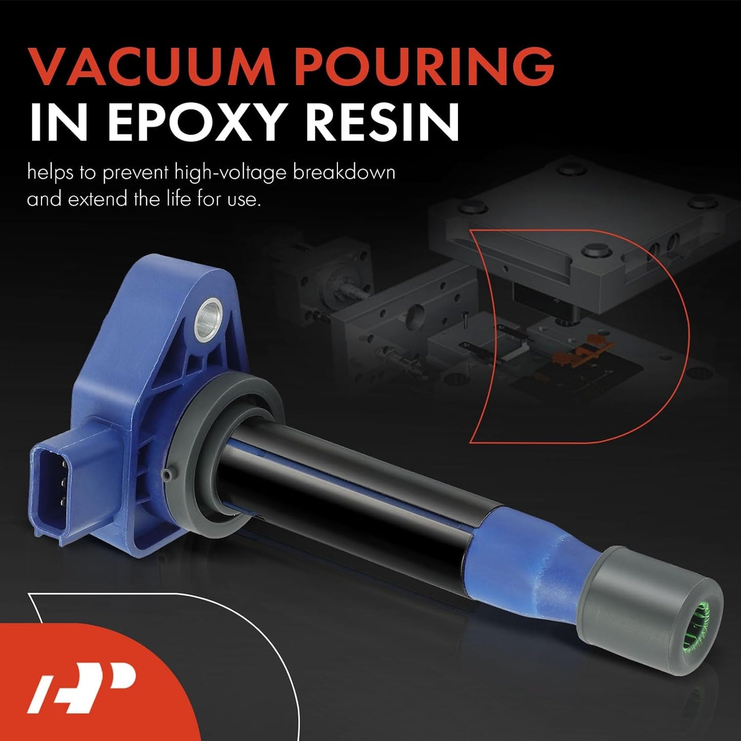 A-Premium (Blue) Engine Ignition Coil Pack Compatible with Honda Accord 2000-2003 3.0L, Odyssey 1999-2010 3.5L & Acura TL 1999-2008 3.2L 3.5L, CL 2001-2003 3.2L, RL 2005-2008 3.5L, 6-PC Set