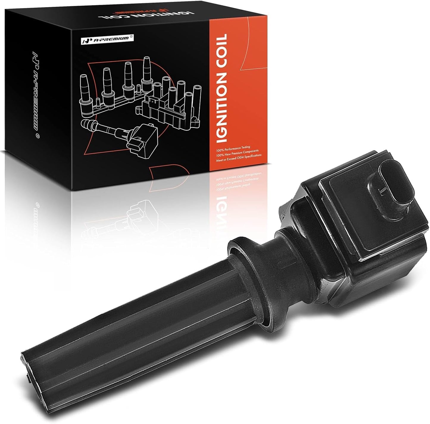 A-Premium Engine Ignition Coil Pack Compatible with Ford Explorer, Escape, Fusion, Focus, Edge, Mustang, Taurus, EcoSport & Land Rover Range Rover Evoque, Discovery Sport, LR2 & Lincoln MKZ, MKC, MKT