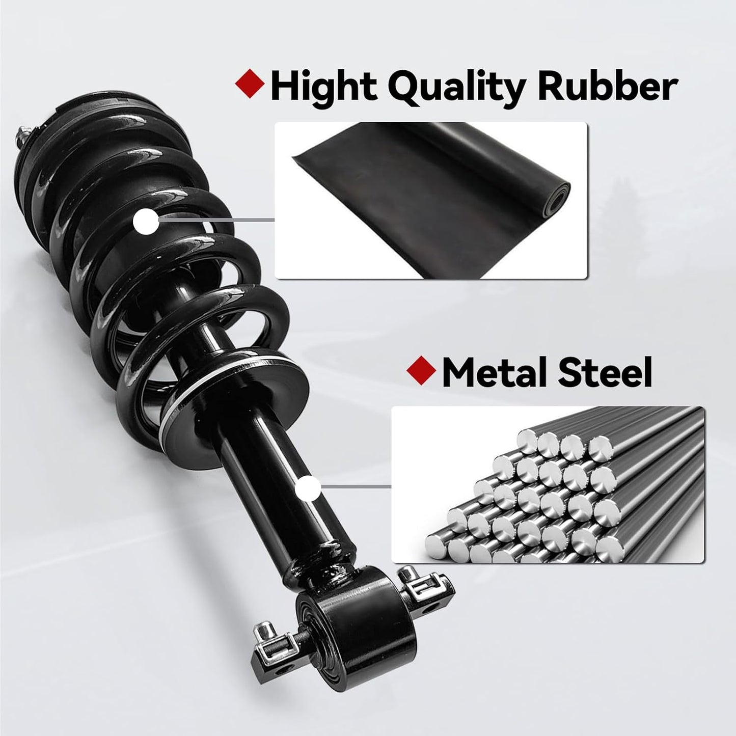 VIGOR Air Shock Absorbers for 2007-2014 Cadillac Escalade, Chevy Avalanche Suburban Tahoe, GMC Sierra 1500/2500 Car Front Air Struts with New Coil Spring, OE Replace 19353945, 25845438