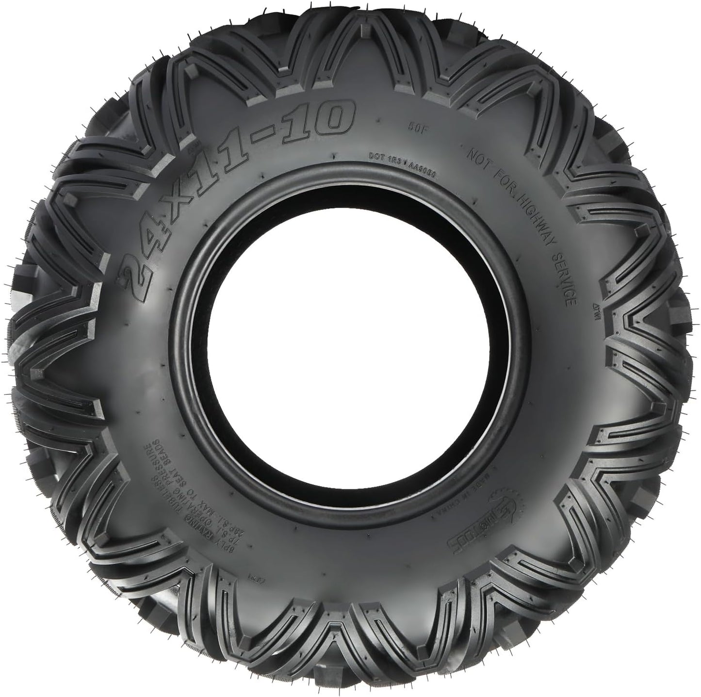 AutoForever ATV UTV Tires 24x11-10,6PR All Terrain Mud Tires 24x11x10 Bighorn Style,Tubeless(Set of 2)