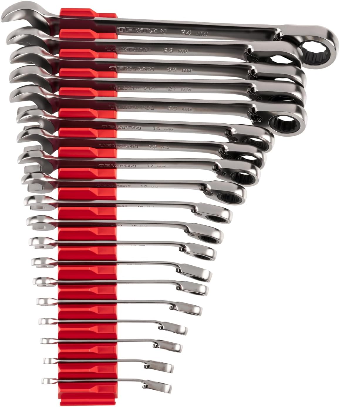 TEKTON Reversible 12-Point Ratcheting Combination Wrench Set with Modular Organizers, 25-Piece (1/4-3/4 in., 6-19 mm) | WRC94304