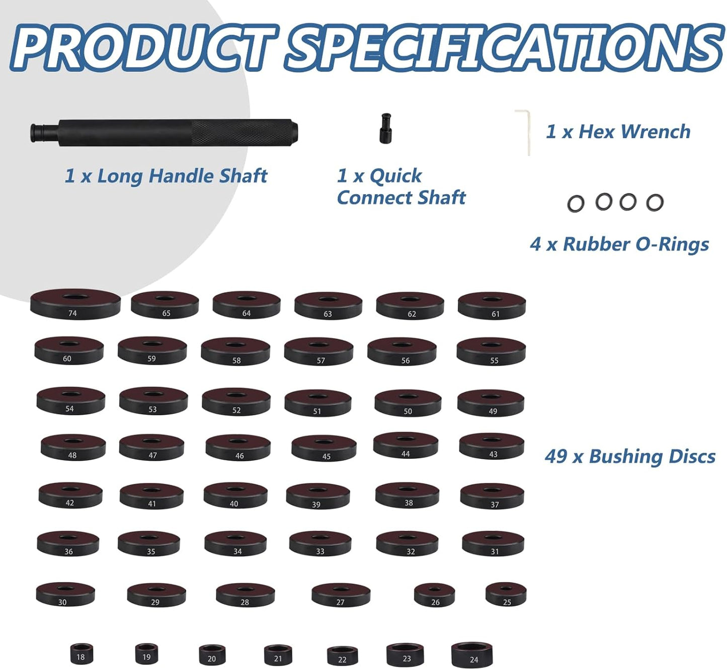 52 in 1 Custom Bushing Driver Set Custom Bushing Bearing & Seal Driver Set Installer Bush Removal Puller Bearing Press Tool Kit Transmission Wheel Axle Bearing Race Seal