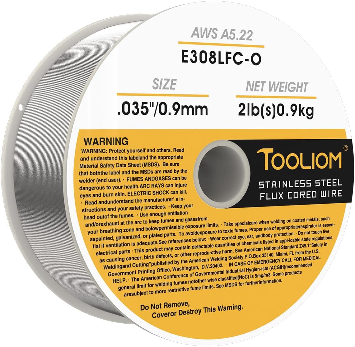 TOOLIOM E71T-GS .035" Diameter 10-Pound Spool Flux Core Self-shielded MIG Welding Wire for Carbon Steel 2 PCS