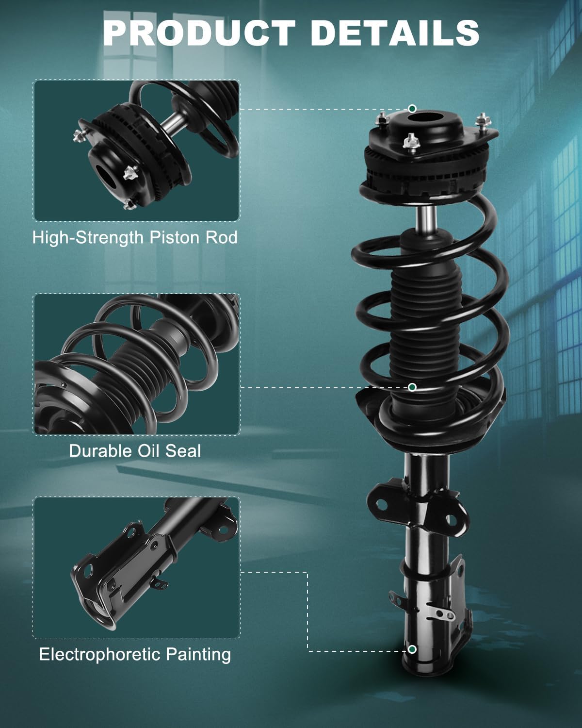 AUTOMUTO Front Pair Complete Struts Spring Assembly Shock Absorber Compatible with 2008 2009 2010 2011 2012 2013 2014 2015 for Chrysler Town Country, 08 09 10 11 12 13 14 15 for Dodge Grand Caravan