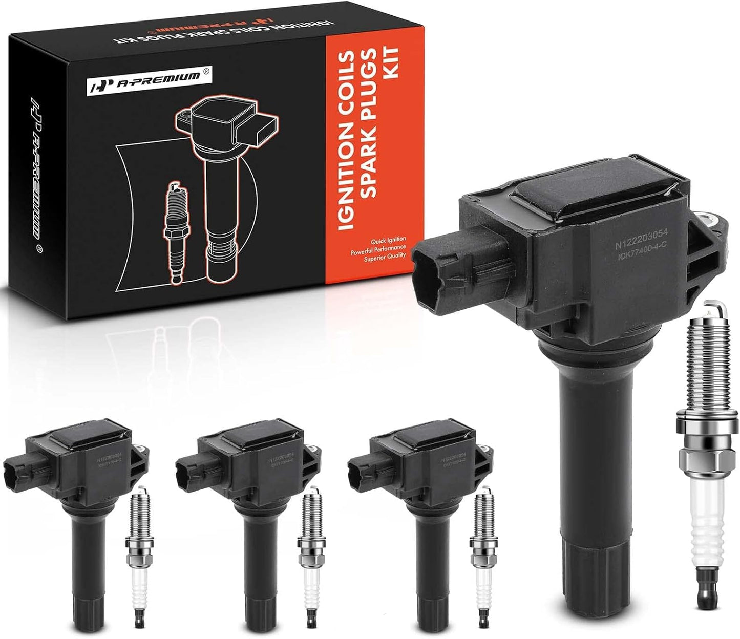 A-Premium Set of 4 Ignition Coil Pack and Iridium Spark Plugs Compatible with Subaru Outback 2015-2019 2.5L, Forester 2017-2018, Crosstrek 2016-2017, Legacy 2015-2019, XV Crosstrek 2015