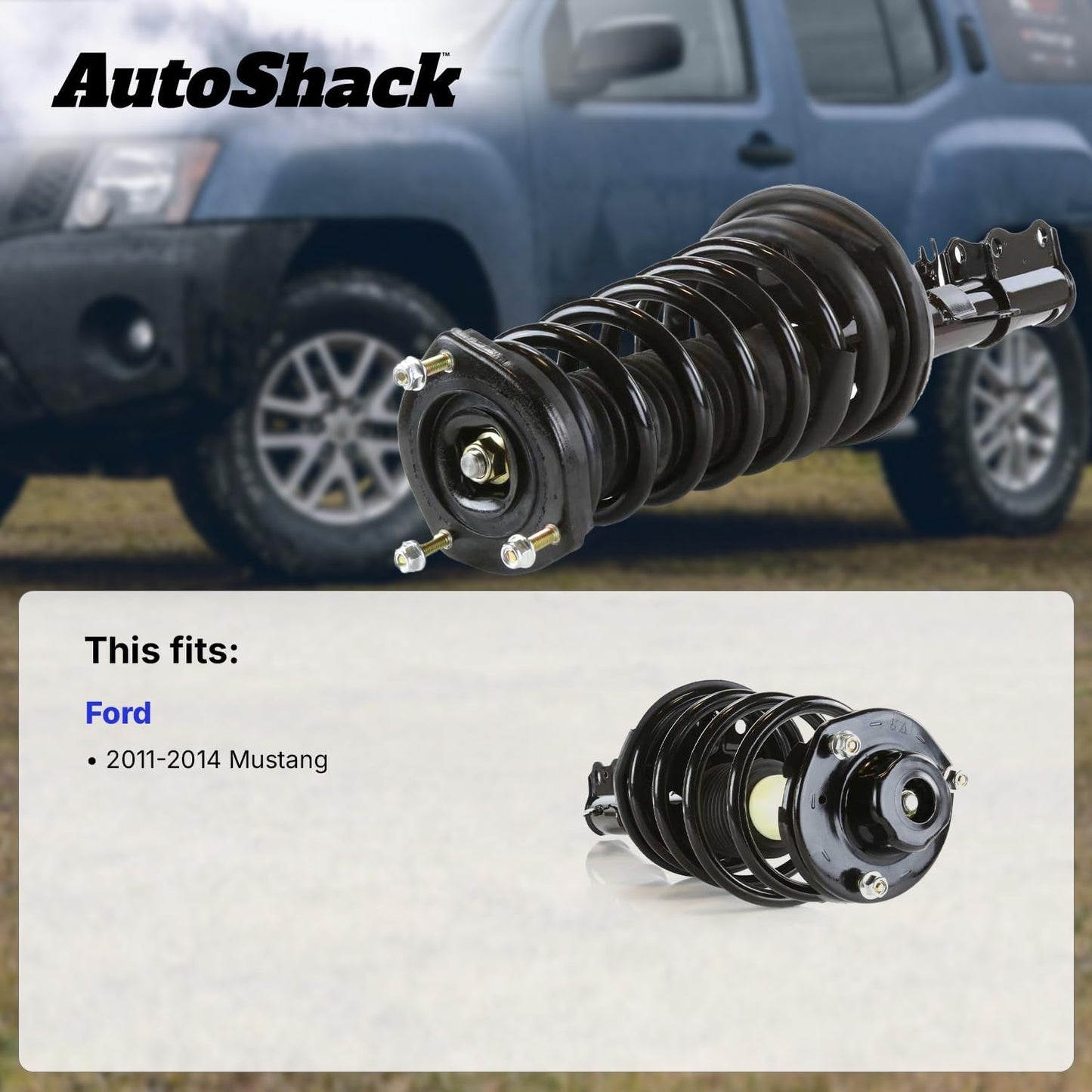 AutoShack Front Complete Strut & Coil Spring | Replacement for 2011-2014 Ford Mustang | 2-PC