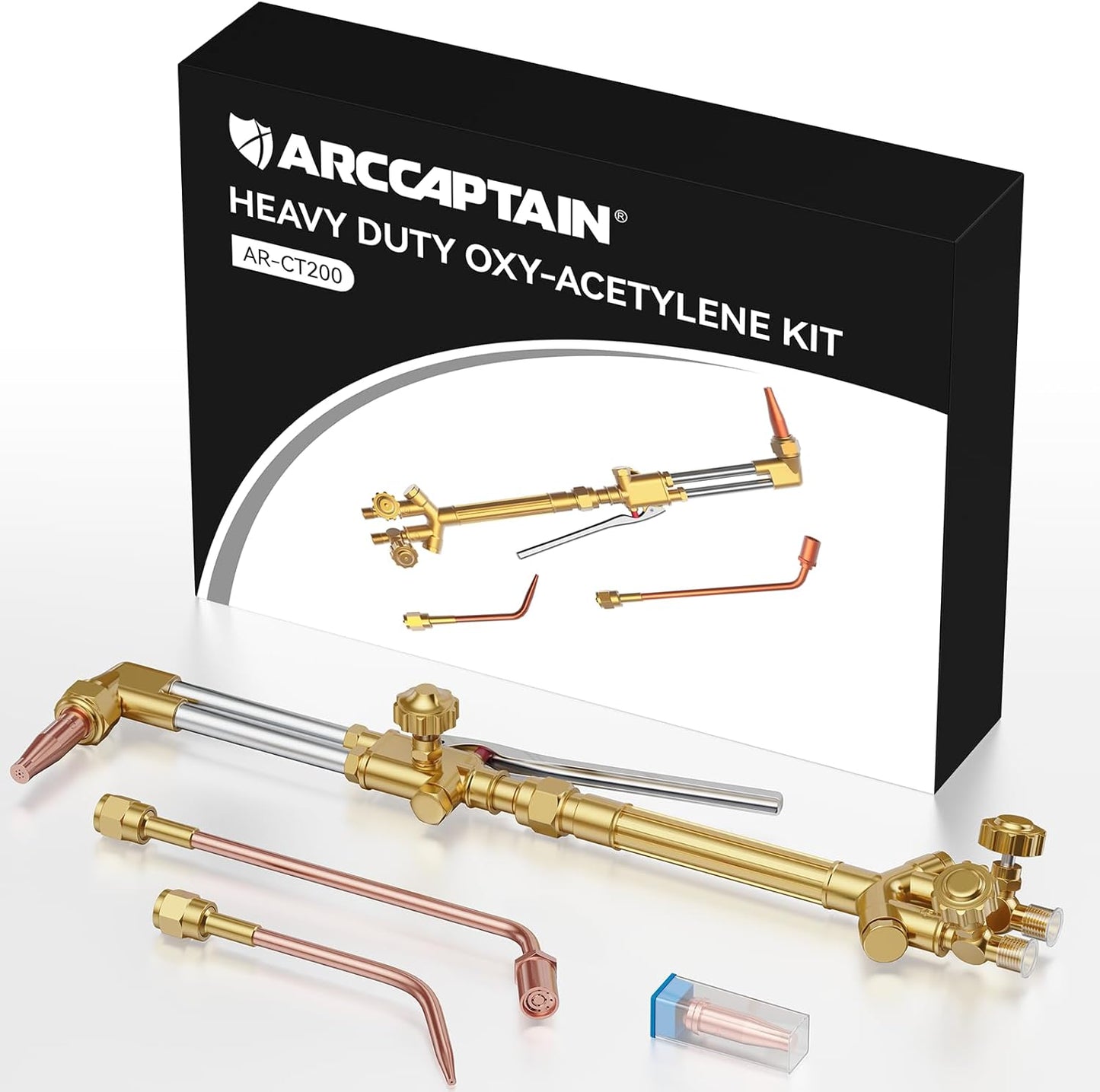 ARCCAPTAIN Oxy Acetylene Cutting Torch, Medium Duty CA1350 Cutting Welding Torch with Check Valve, Cutting Tip 1-3-101, Suitable for Automobile Repair and Metal Cutting