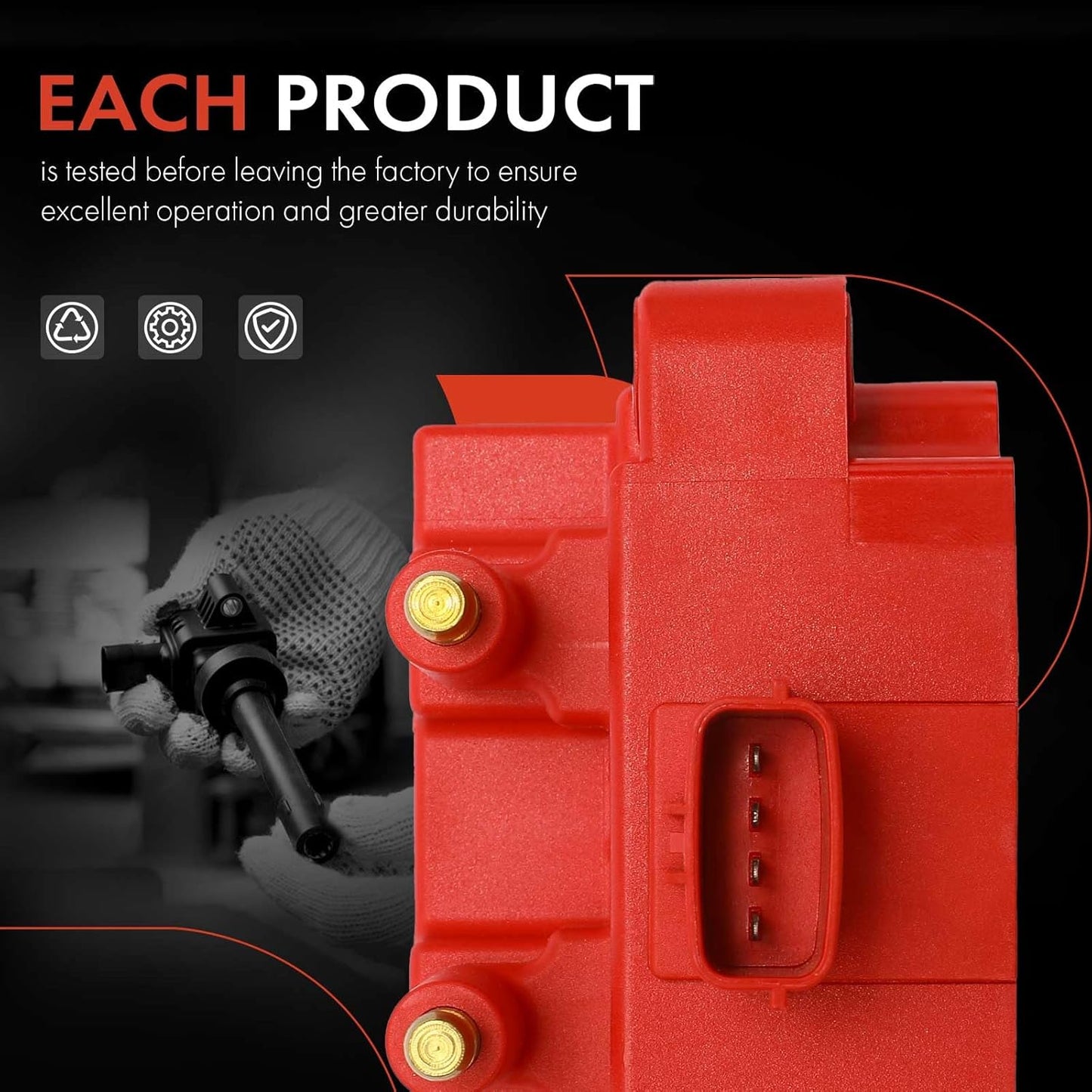 A-Premium (Red) Engine Ignition Coil Pack Compatible with Subaru Outback 2000-2005, Forester 1999-2004, Impreza 1999-2004, Legacy 1997-2005, Baja 2003-2006, 2.2L 2.5L, Replaces 22433AA41A