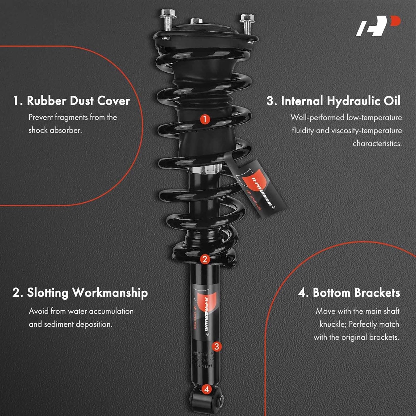 A-Premium Front Complete Strut & Coil Spring Assembly Compatible with Lexus LS400 1990-2000, 2-PC Set