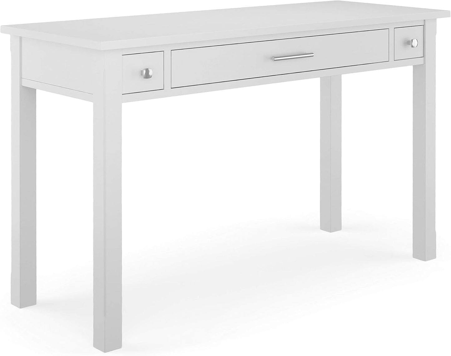 SIMPLIHOME Avalon Desk - 60-Inch Wide Solid Wood Writing Desk in Tobacco Brown, Contemporary Home Office Computer Table for Workspace or Study with 2 Drawers and Flip-Down Keyboard Tray