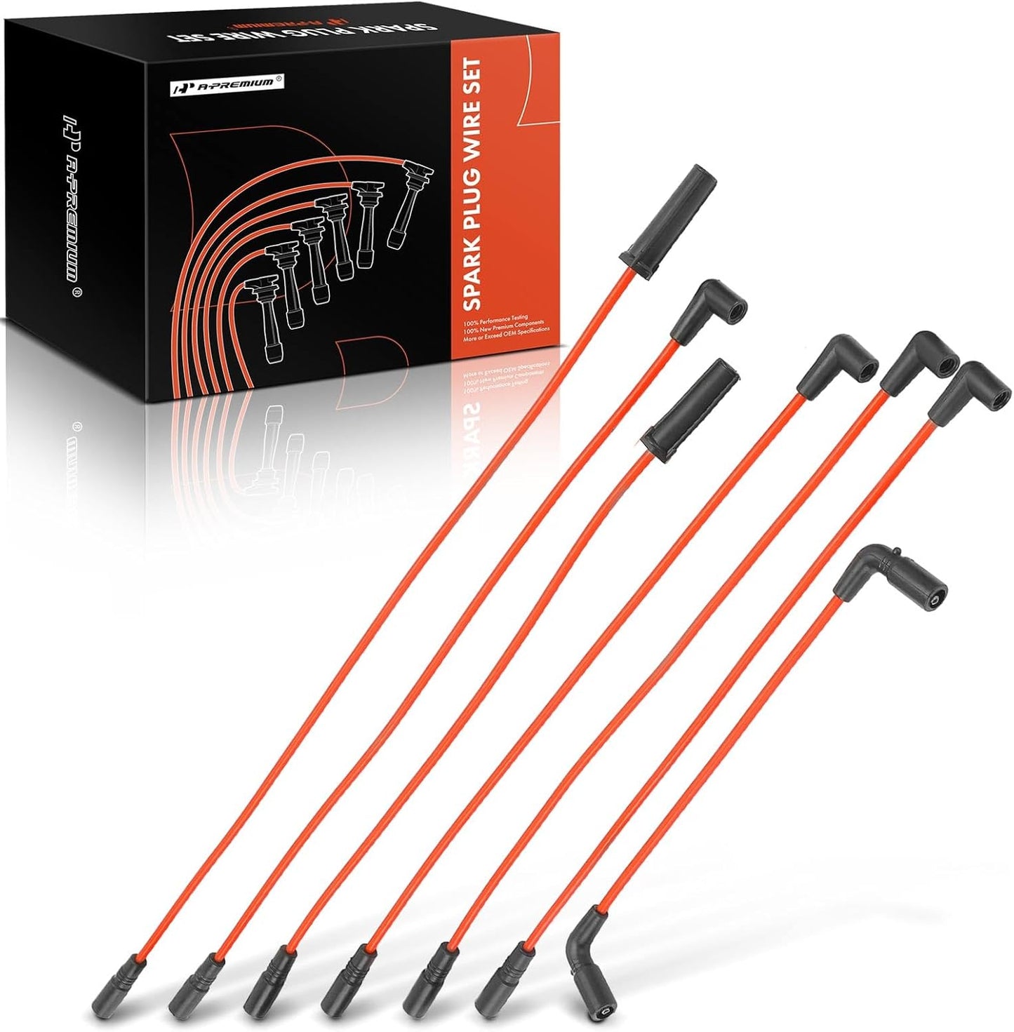 A-Premium Ignition Spark Plug Wires Set of 7 Compatible with Chevrolet Express 1500 2500 2002, Astro 2000-2002 & GMC Savana 1500 2500 2002, Safari 2000-2001, 4.3L, 7mm