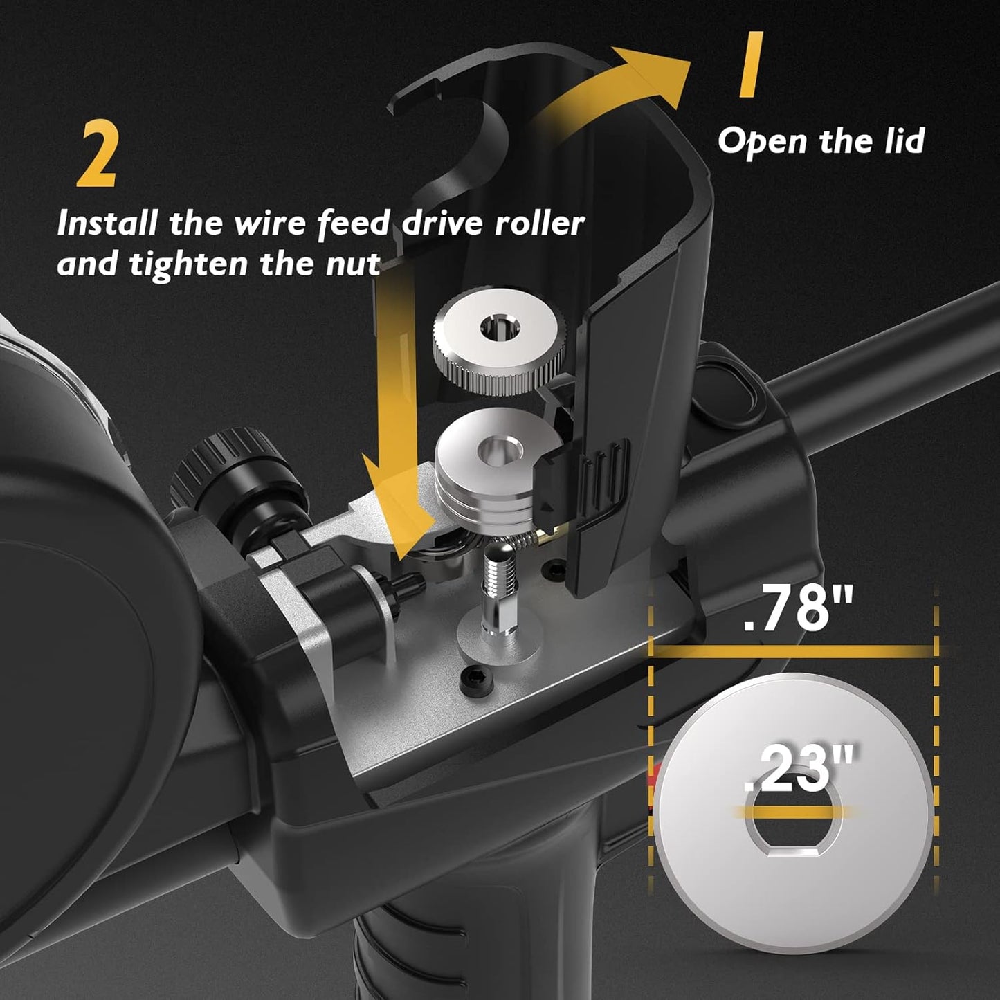 TOOLIOM Spool Gun 150A Aluminum MIG Welding Euro Connection for TOOLIOM TL-200M&TL-250M
