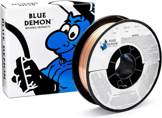 Blue Demon ER70S6 X .035 X 11 LB MIG/GMAW Carbon Steel Welding Wire, All Position, Low Spatter, Formulated to Provide Porosity-Free, X-Ray Quality Welds