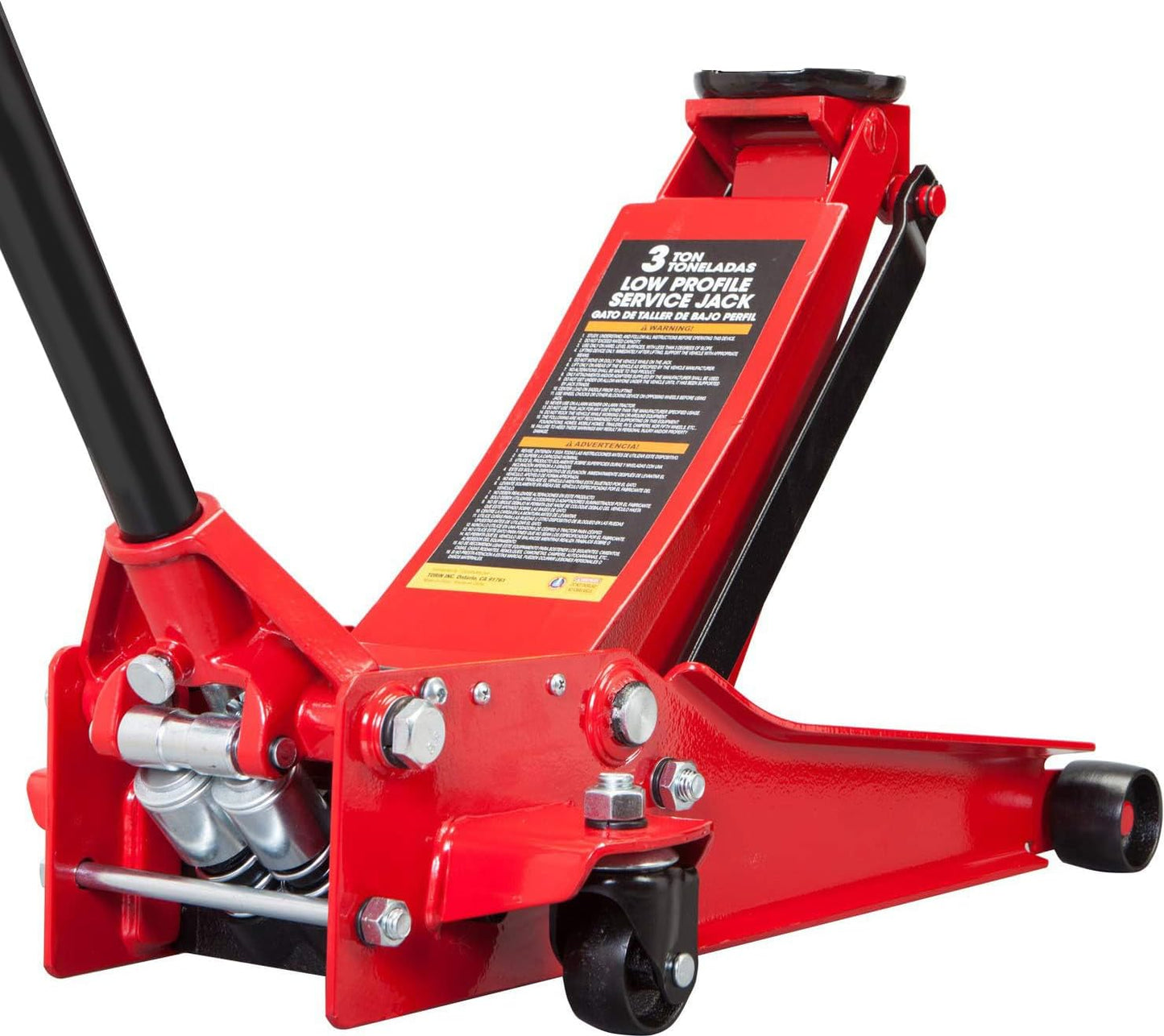 BIG RED TAM820014S Torin Hydraulic Trolley Service/Floor Jack with Blow Mold Carrying Storage Case, 1.5 Ton (3,000 lb) Capacity, Red
