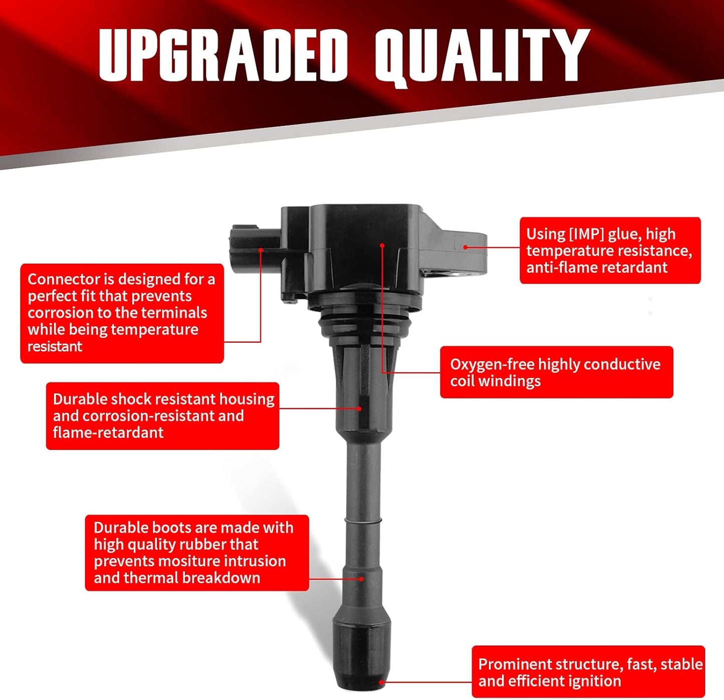 Set of 6 Ignition Coils Pack Compatible with 2007-2017 Nissan Infiniti Maxima Quest Pathfinder Murano Altima Q50 QX60 FX35 3.5L V6 UF550