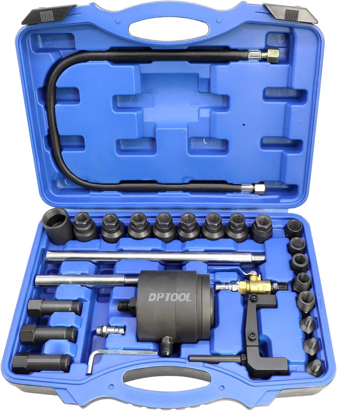 Universal Pneumatic Diesel Fuel Injector Puller Tool Kit Injector Remover Extractor with Impact Air Tool compatible with Benz for Bosch for Siemens etc Diesel Engine