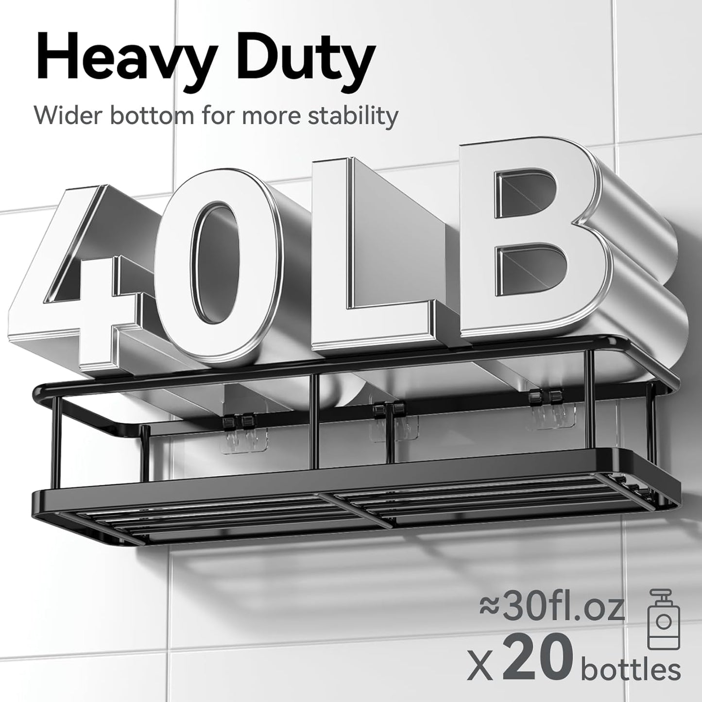 YASONIC Shower Caddy, 100% Rustproof Shelves for Inside Shower, No Drilling Bathroom Organizers and Storage, 6 Pack Large Capacity Bathroom Caddy for Kitchen & Home Decor