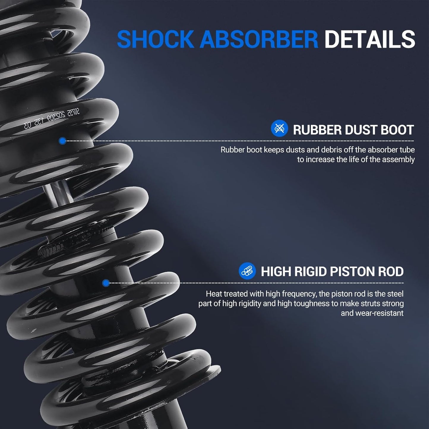 Autoround pair 171102 Front Complete Shock Absorber Struts with Coil Spring Assembly Compatible with Nissan Frontier 2005-2019, Suzuki Equator 2009-2012