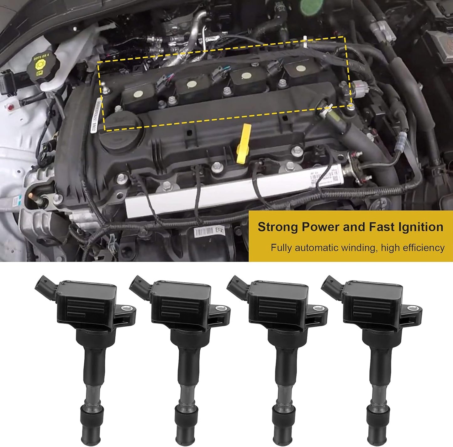 27300-2E601 Ignition Coils for Hyundai Elantra Kona Sonata Veloster Kia Forte Optima 2.0L 49137 UF-816 GN10877