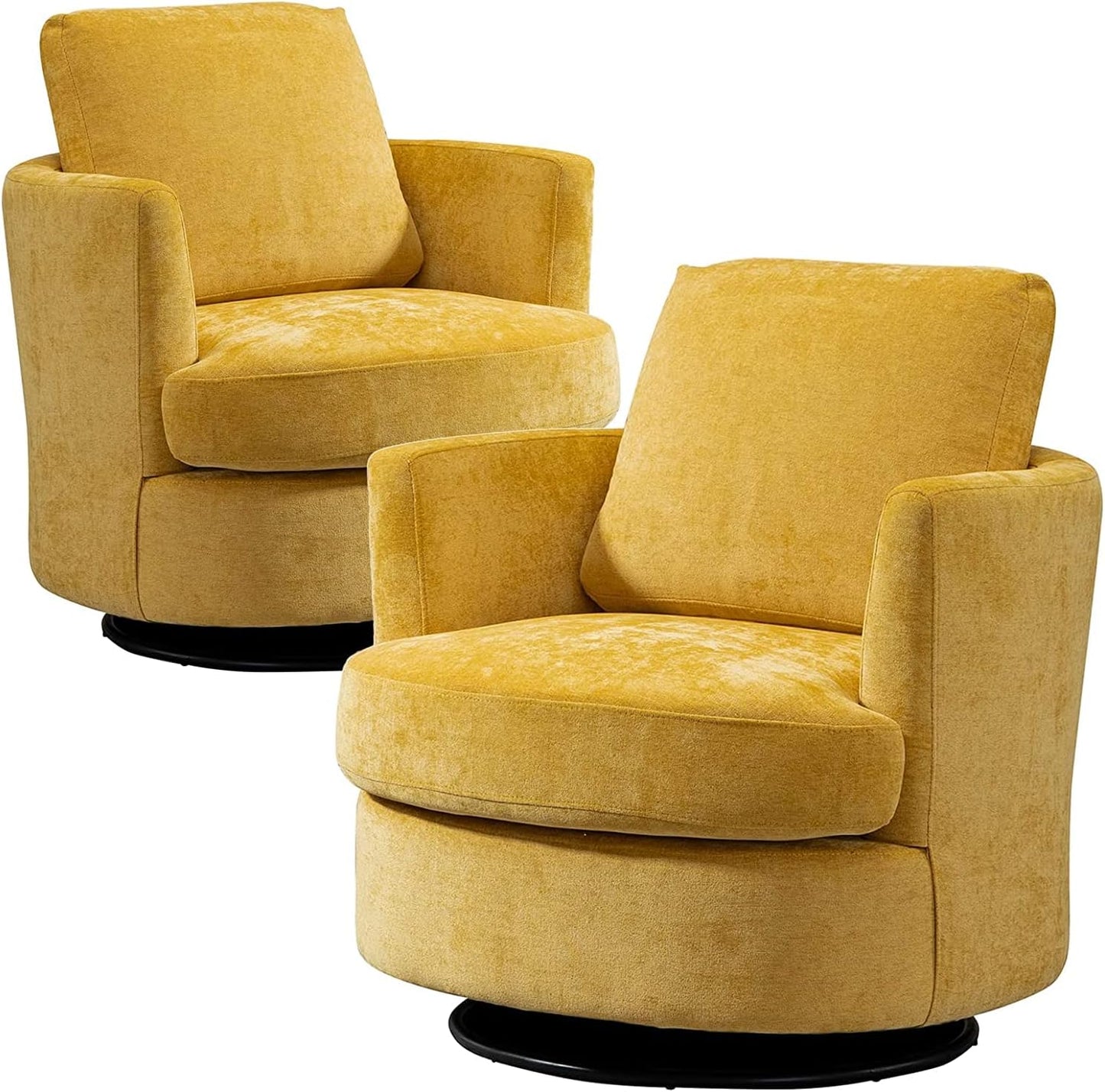 Swivel Accent Chair Set of 2,Teddy Sherpa Round Swivel Barrel Chairs for Living Room Upholstered Modern 360 Degree Swivel Club Chair Comfy Armchair for Nursery Bedroom Office(Dark Blue)