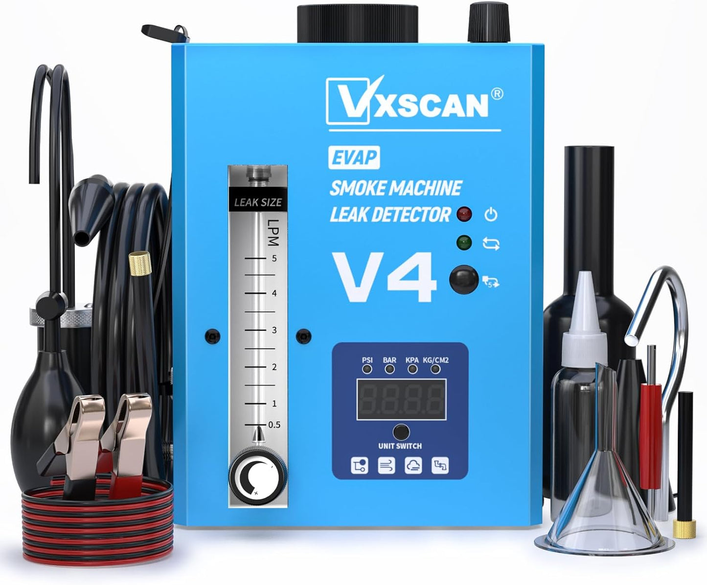 Automotive Smoke Machine Leak Detector,EVAP Smoke Machine for Cars with Built-in Air Pump and Pressure Gauge, Flow Meter, Dual Mode for All DC12V Vehicles in Vacuum,Fuel and Other Cars System