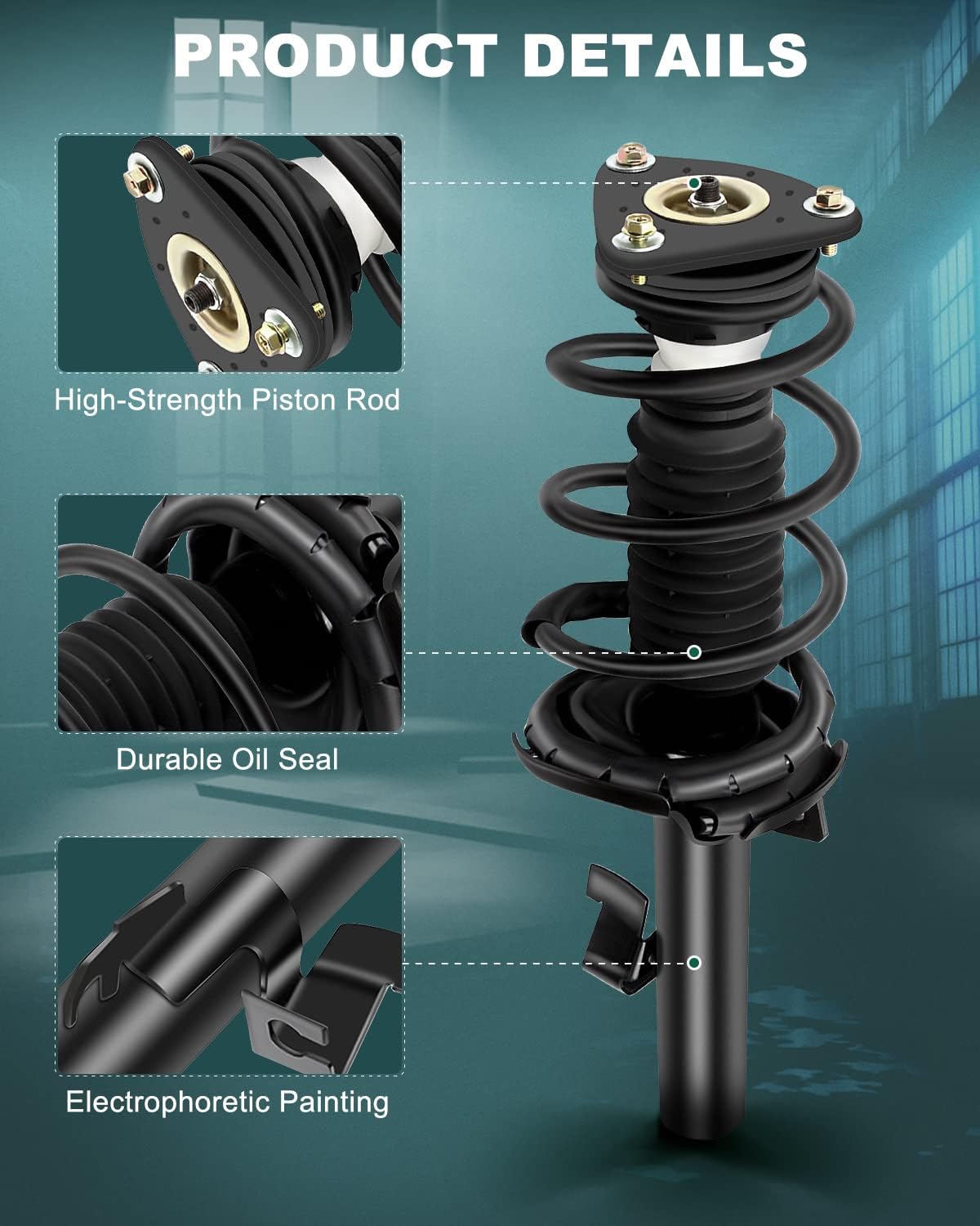 AUTOMUTO Strut Spring Assembly Front Pair Shock Absorber for 2004-2013 for Mazda 3 Excluding MazdaSpeed, 2006-2010 for Mazda 5, Replace 172264 172263