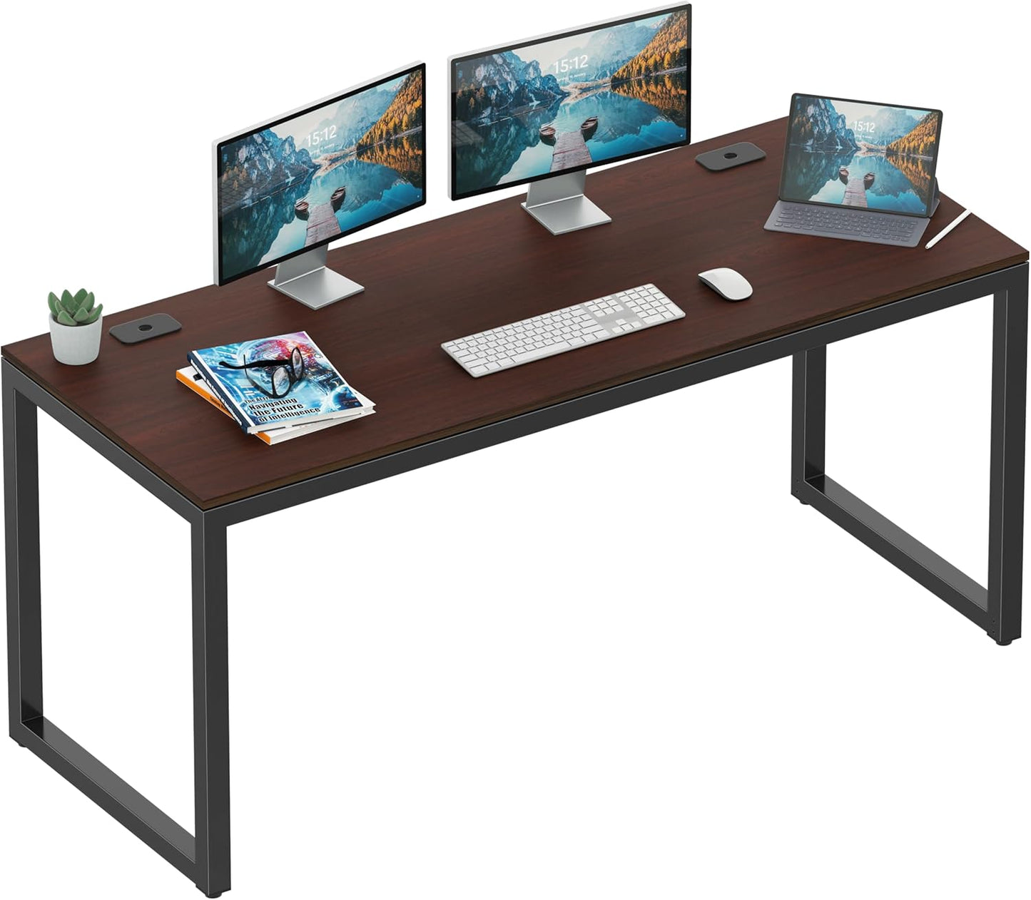 SHW 55-Inch Commercial-Grade Office Computer Desk, White