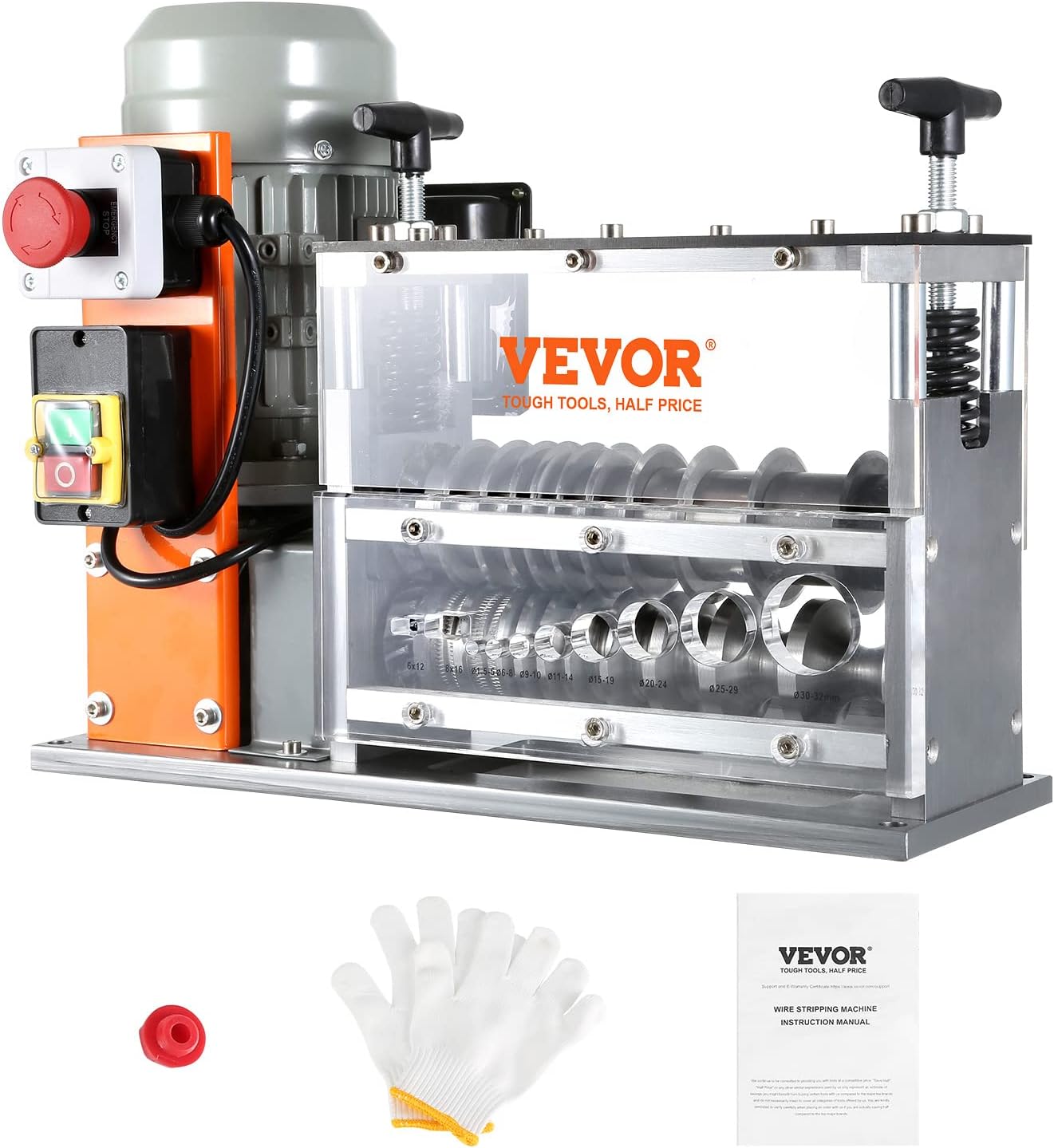 VEVOR Wire Stripping Machine 0.06-1.5 inch,Wire Stripper Machine 11 Channels 10 Blades, Automatic Wire Stripping Tool with Manual Hand Cranked Industrial for Recycling Copper Wire Stripper