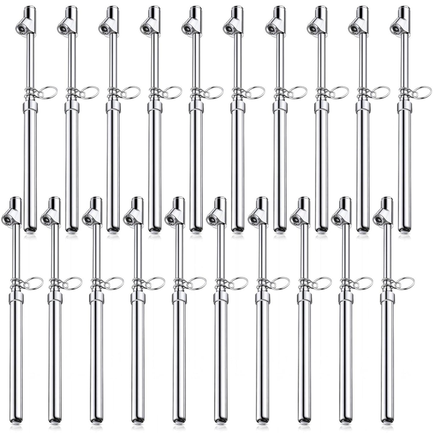 Tallew 10 Pack Dual Head Tire Pressure Gauge Heavy Duty Air Pressure Tire Gauge for Auto Truck Car RV Van Gage Range 10-150PSI, 1-10Bar (Silver)