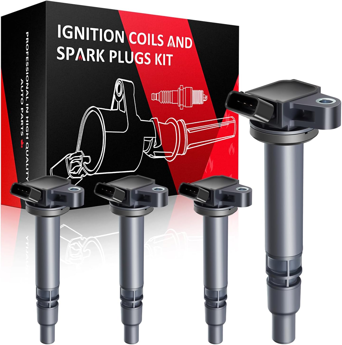 SCITOO Ignition Coils fit for Toyota Sienna 3.0L 2001-2003 for Toyota Highlander 3.0L 2001-2003 for Toyota Highlander 2.4L 2001-2003 UF267 CUF267 6pcs Ignition Coils