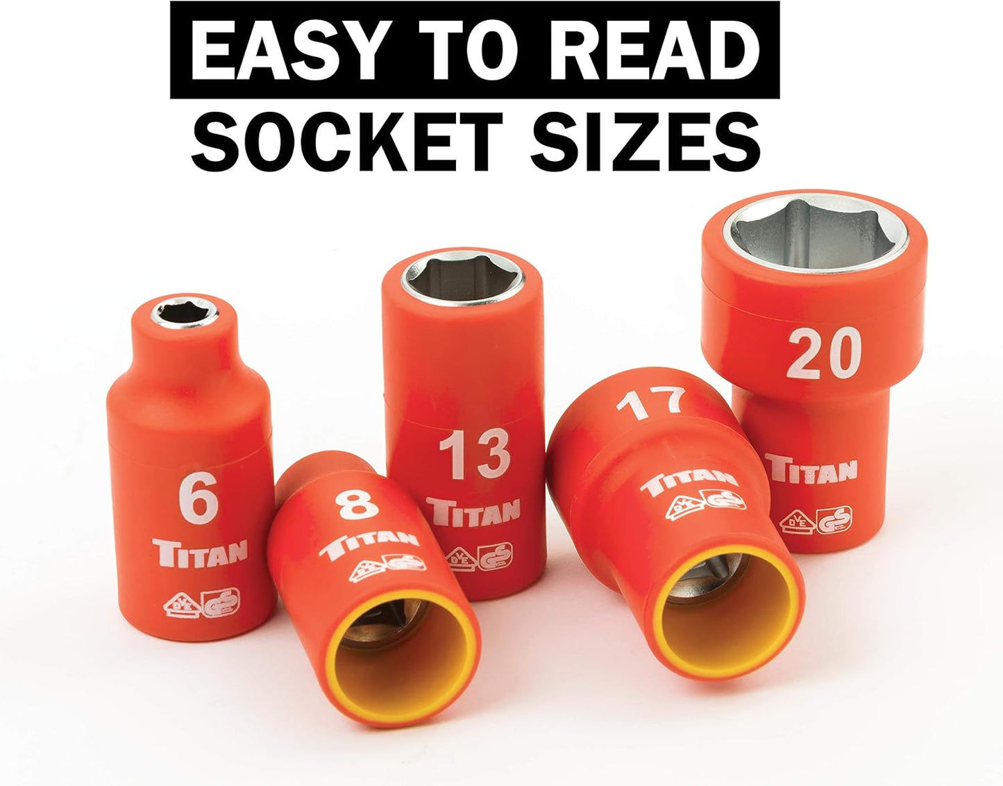 Titan 68100 19-Piece 3/8-Inch Drive VDE Insulated Socket Set
