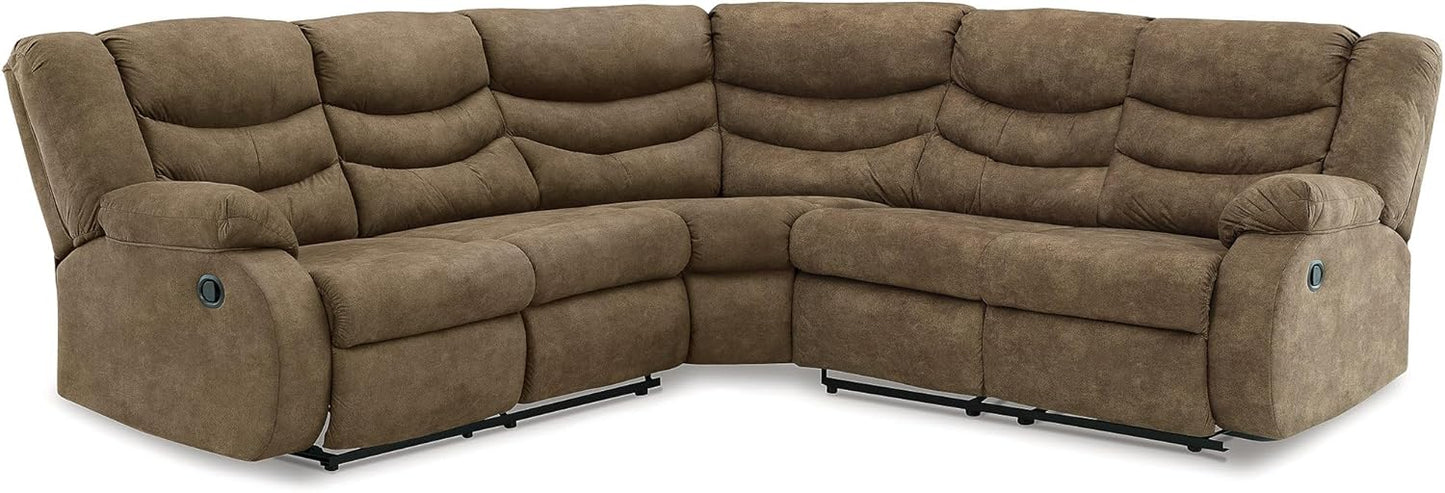 Signature Design by Ashley Partymate Contemporary Faux Leather Manual Rocker Recliner, Dark Brown