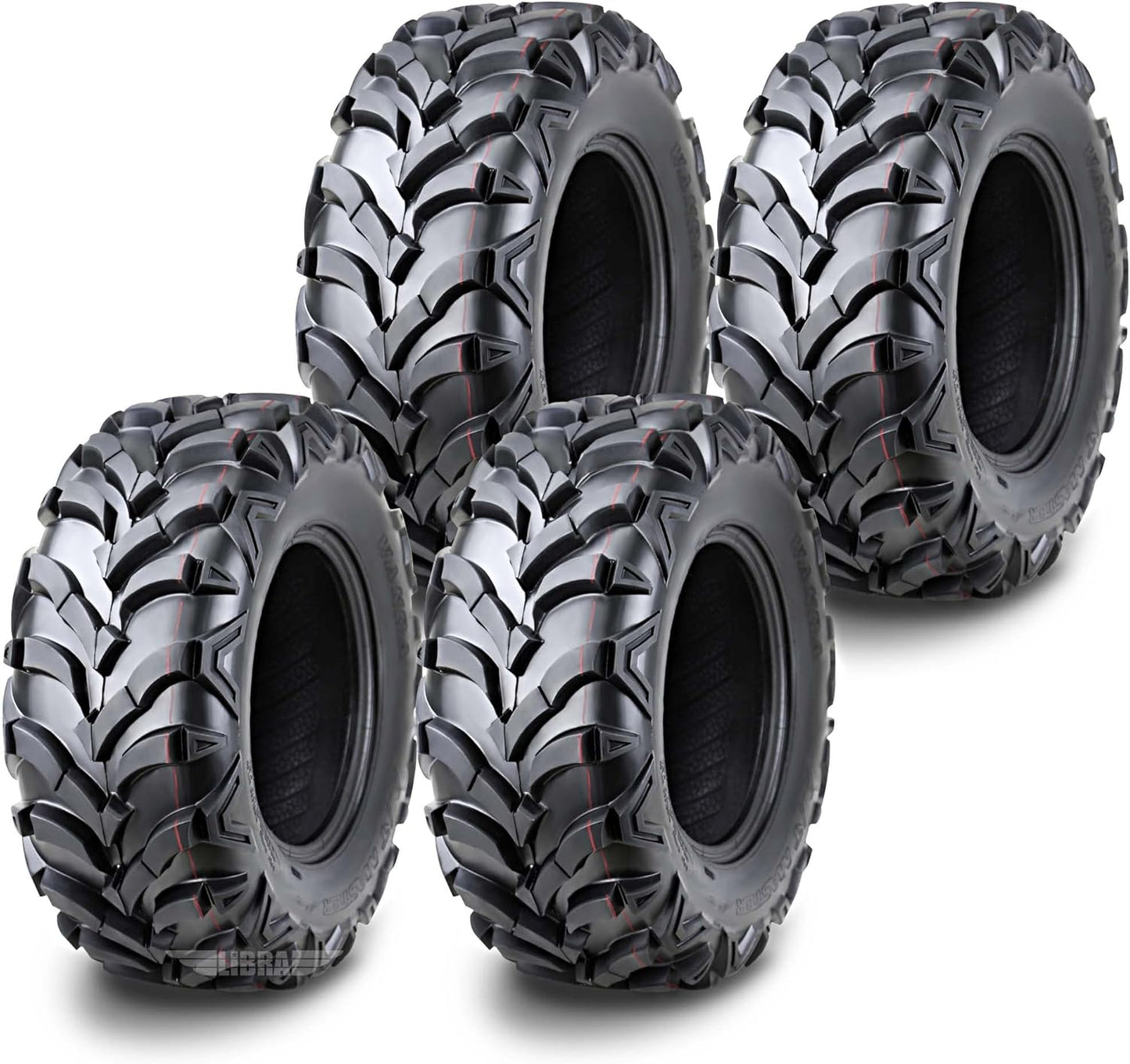 WANDA (Set 4) 24x8-11 24x8x11 & 24x10-11 24x10x11 ATV Tire Set 6-Ply Solid Mud-20mm Deep Tread
