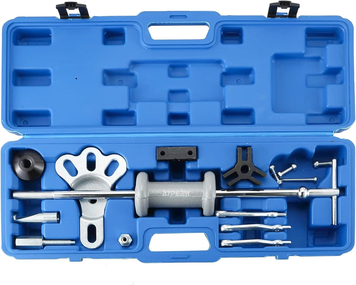 ATPEAM 9-Way Slide Hammer Puller Set | Front Wheel Hub Bearing Remover & Rear Wheel Axle Hub Dent Shaft Puller Tool Kit