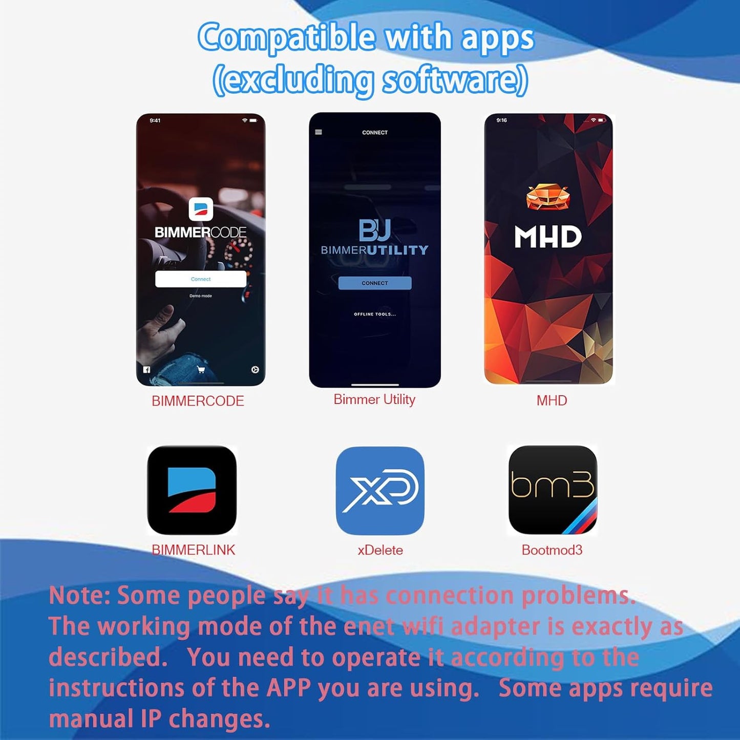 Bootmod3 OBD WiFi Adapter for BMW F/G/I Series,Enet WiFi Adapter Compatible with BimmerCode,Bimmerlink,Bimmergeeks,MHD,Ethernet to OBD2 Diagnostic&Coding Tool,Work with iOS,Android,Windows
