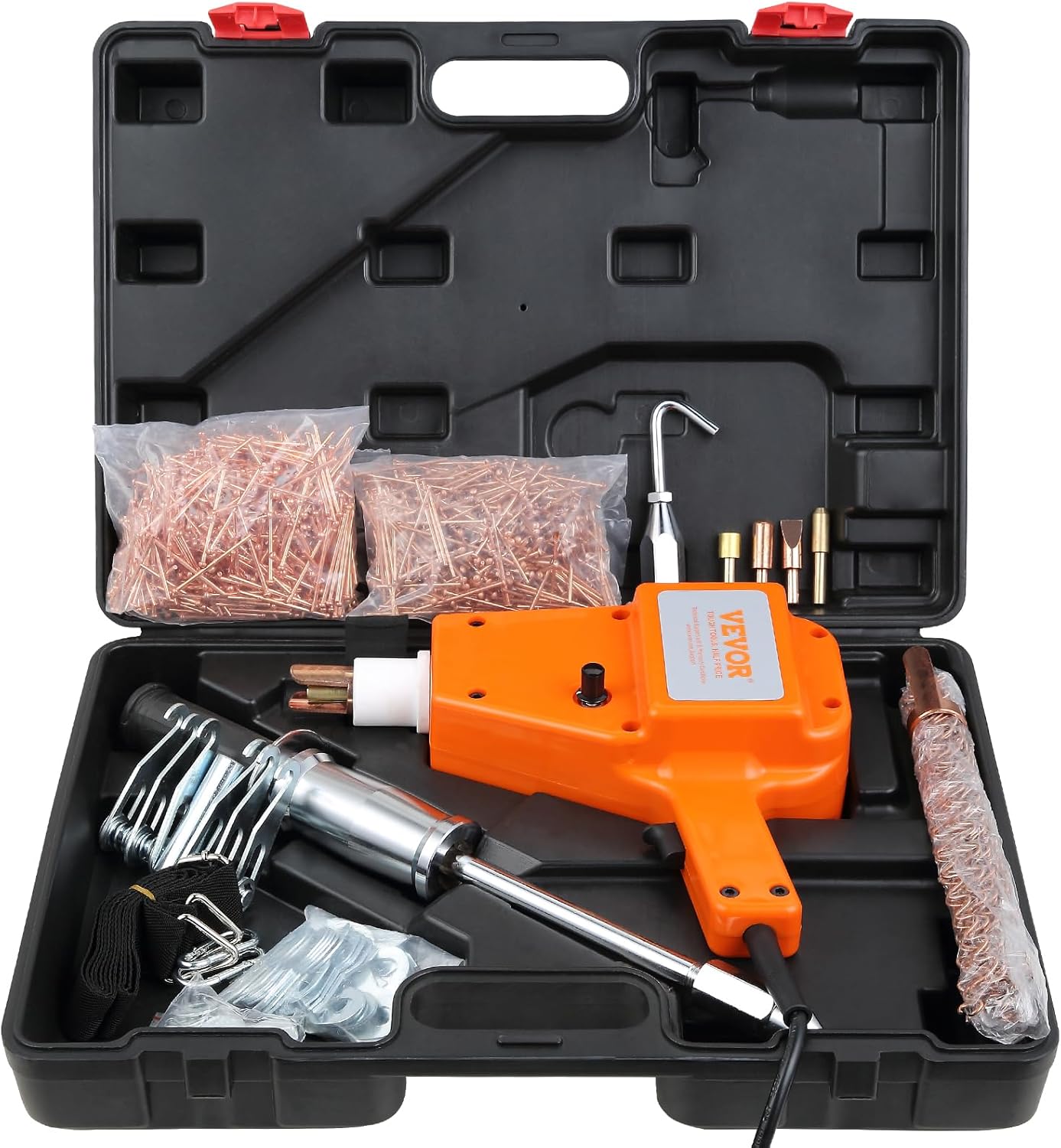 VEVOR Stud Welder Dent Repair Kit, 1600A Stud Welder Kit, 800VA Spot Welder Stud, 110V Welder Stud Kit, Stud Gun Dent Puller Kit with Complete Accessories, Dent Welder Repair for Auto Body Repairing