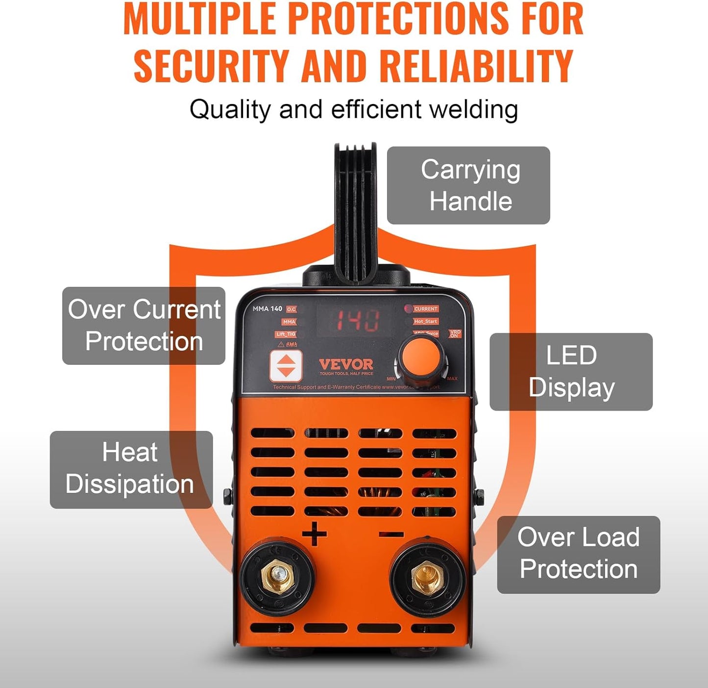 VEVOR Stick Welder, Mini and Portable 140Amp 2 in 1 ARC/Lift Tig Welder Machine, ARC Welder with Hot Start/Arc Force/Anti-Stick, IGBT Inverter Portable MMA Welder Machine, 110V