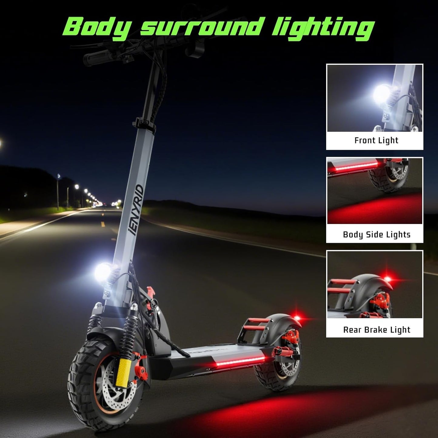 A1 Electric Scooter for Adults,800W High Motor Up to 28MPH&22-25Miles Long Range Commuting Electric Scooter,10" All-Terrain Tires,Dual Braking Folding EScooter LED Display.