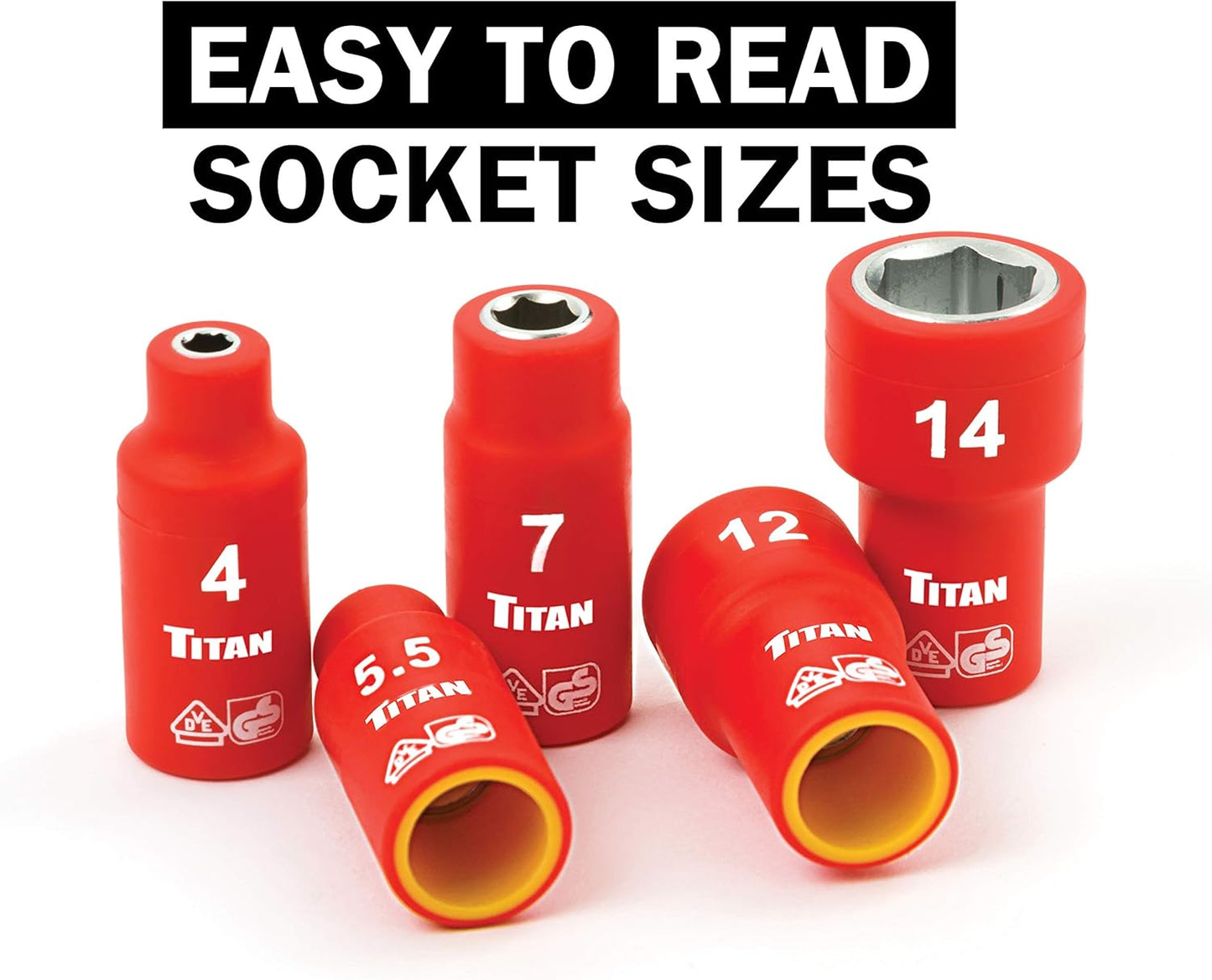 Titan 66100 18-Piece 1/4-Inch Drive VDE Insulated Socket Set