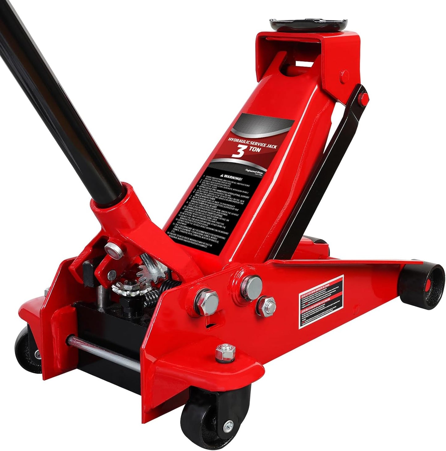 BIG RED TAM820014S Torin Hydraulic Trolley Service/Floor Jack with Blow Mold Carrying Storage Case, 1.5 Ton (3,000 lb) Capacity, Red