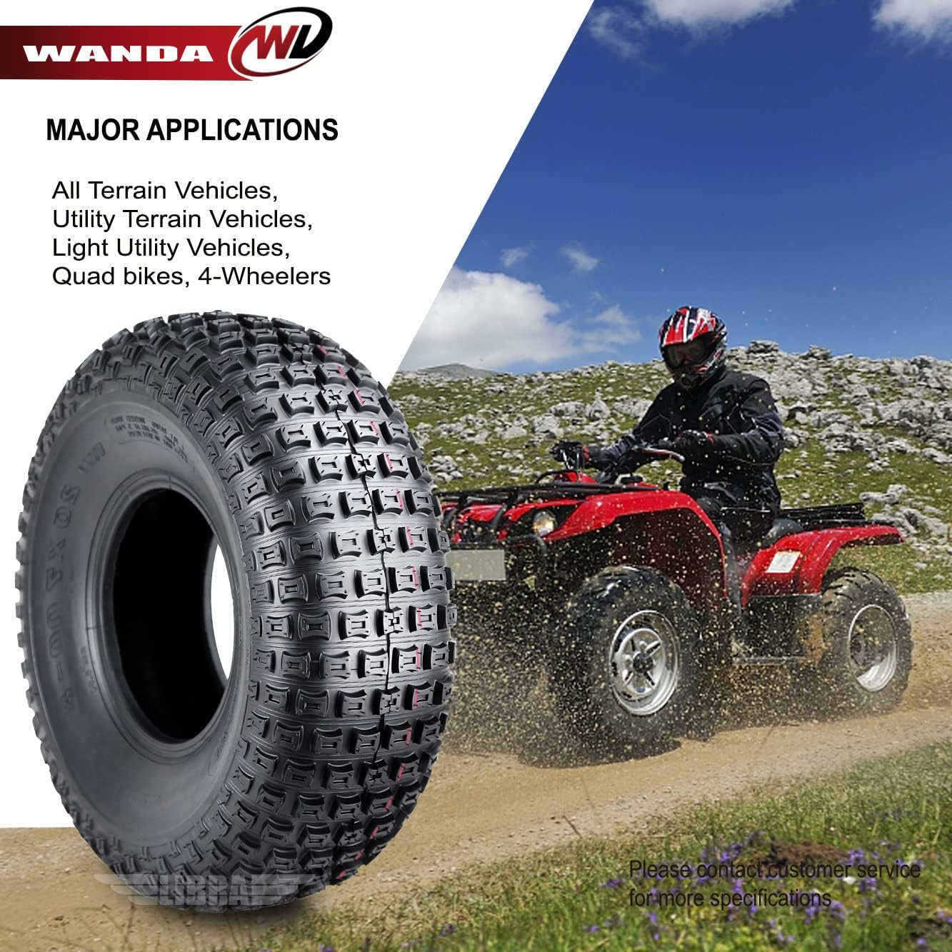 WANDA Set 2 ATV tires 20x7-8 20x7x8 4PR