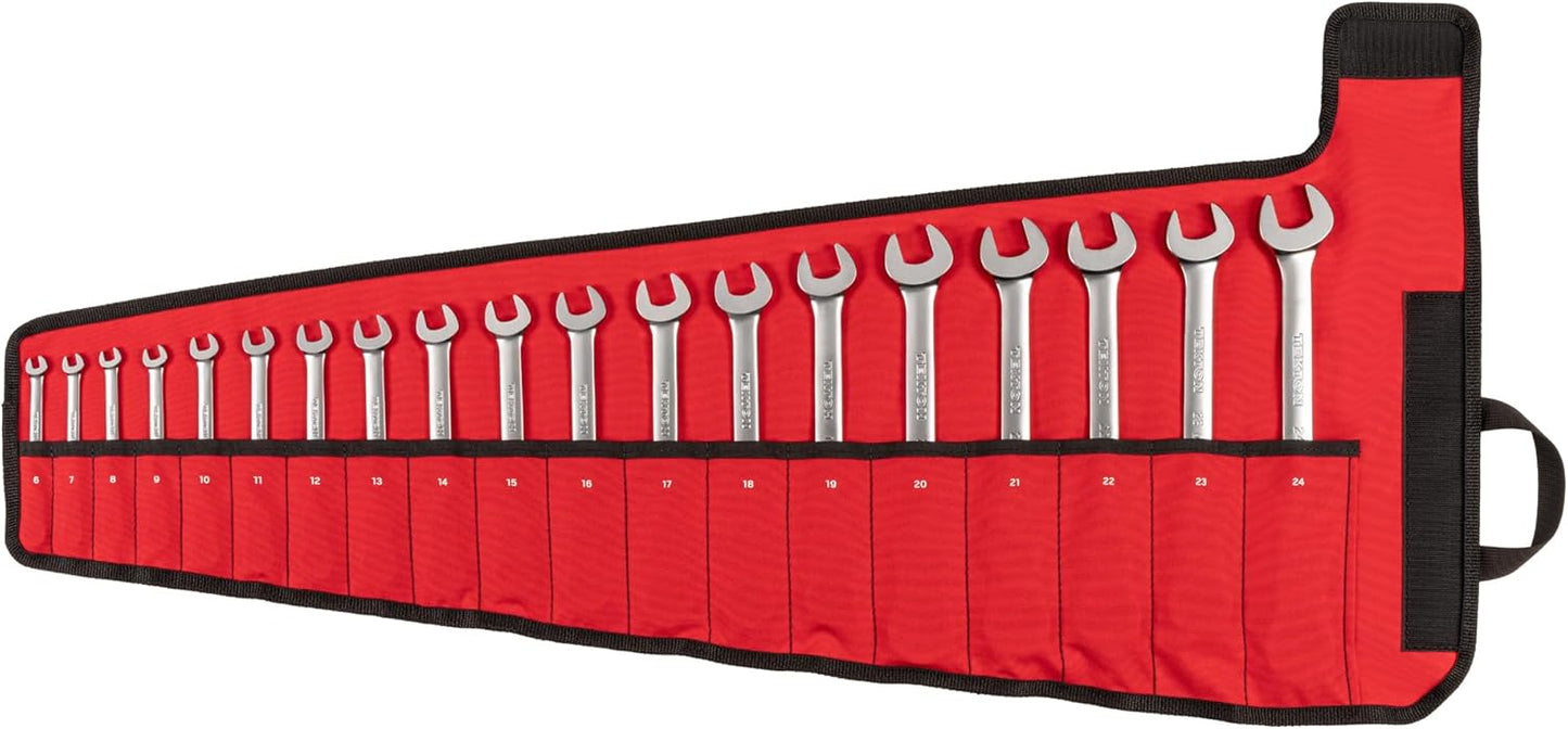 TEKTON Flex Head 12-Point Ratcheting Combination Wrench Set with Modular Organizers, 14-Piece (6-19 mm) | WRC95302