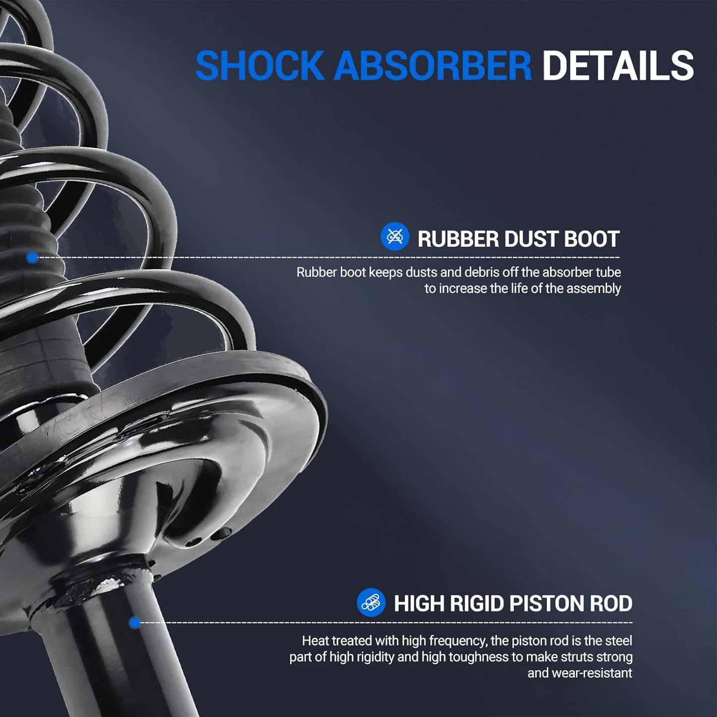 Autoround 172310 172309 Rear Complete Strut & Coil Spring Assembly Compatible with Toyota Camry 2007-2011/ Avalon 2006-2012, Lexus ES350 2007-2012, Driver and Passenger Side