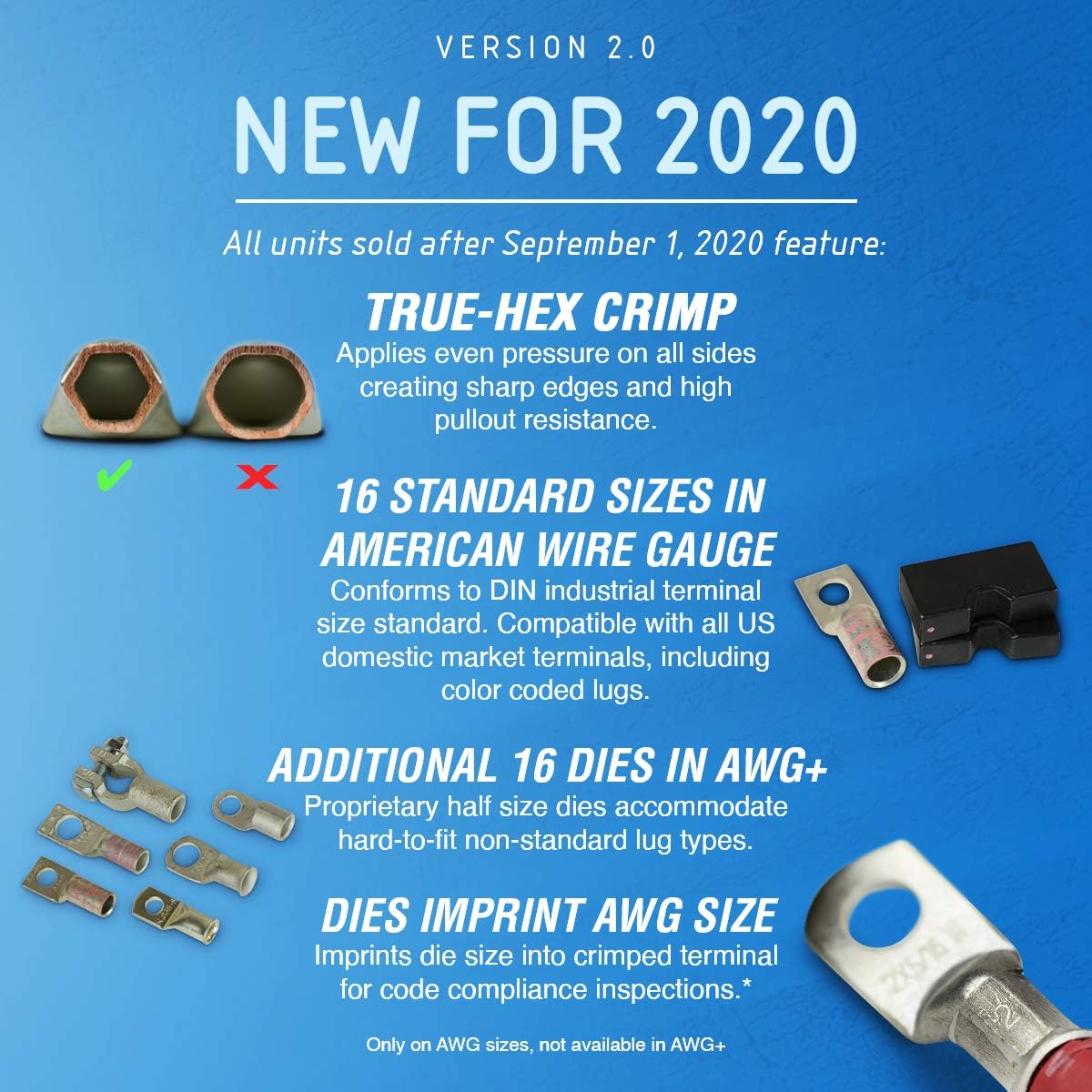 TEMCo Industrial Hydraulic Cable Lug Crimper TH0005 V2.0 (11 US TON) 10 AWG to 600 MCM Electrical Terminal Cable Wire Tool Kit with 32 Die Sets