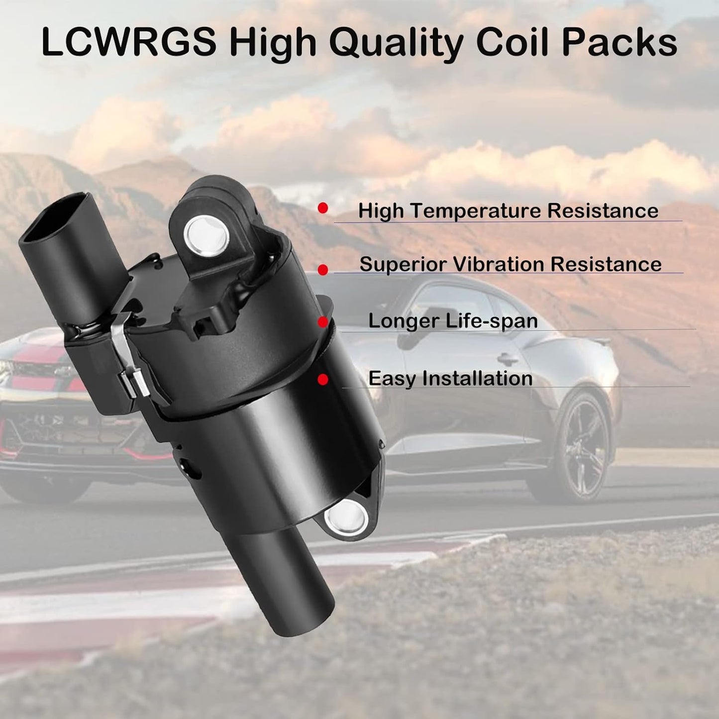 Set of 8 Round Ignition Coil Pack for 5.3 4.8 V8 Chevy Silverado Suburban Tahoe Avalanche GMC Yukon Sierra Canyon Savana 2007 2008 2009 2010 2011 2012 2013 2014 2015 2016 2017 Coils UF414