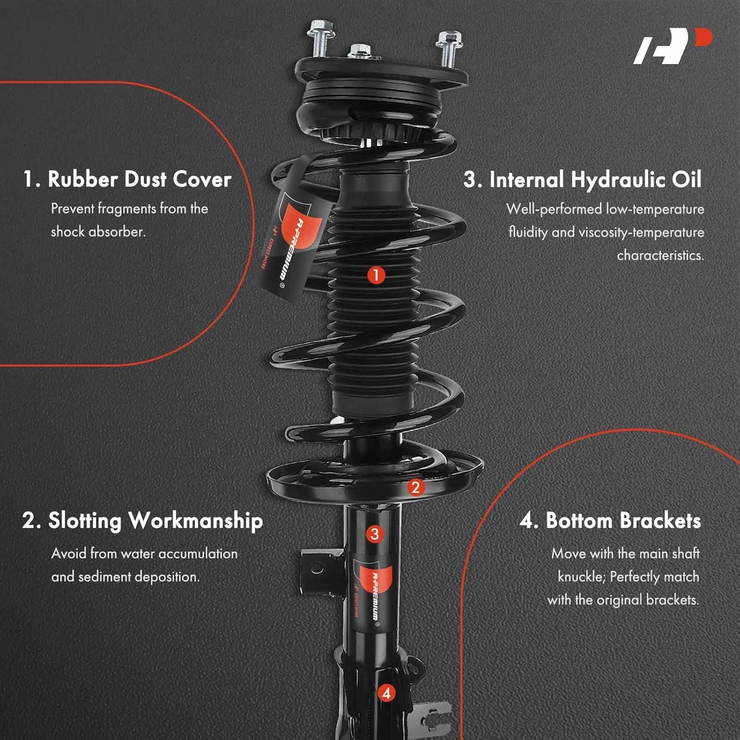 A-Premium Front Complete Strut & Coil Spring Assembly Compatible with Mazda CX-5 2013 2014 2015 2016, FWD, 2-PC Set
