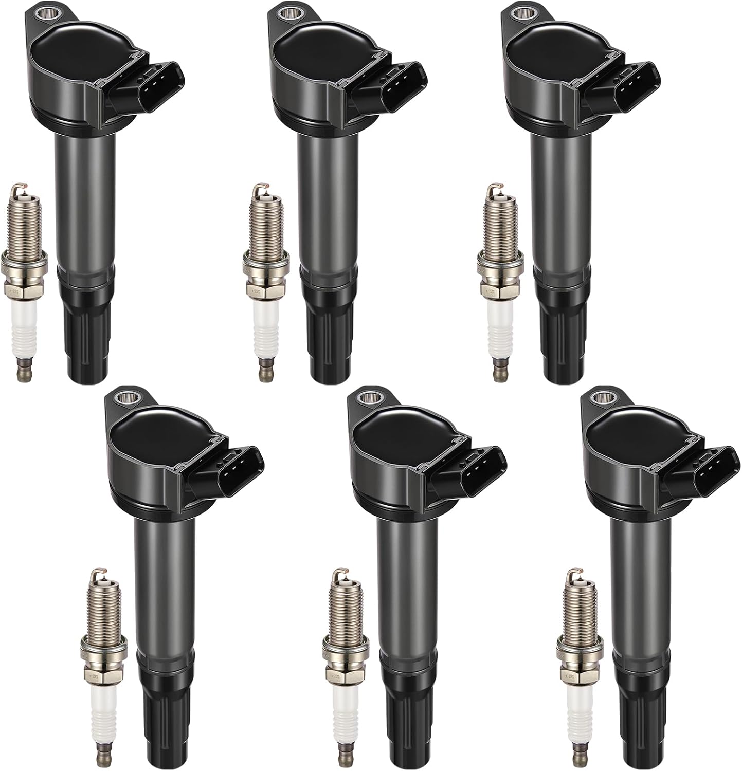 Set of 6 UF487 Ignition Coil Pack Compatible with Toyota Avalon Highlander Camry Sienna Rav4 Venza 4Runner ES350 IS350 RX350 RX450h GS350 ES300h 2.5L L4 3.5L V6 Replaces C1601 90919-A2007
