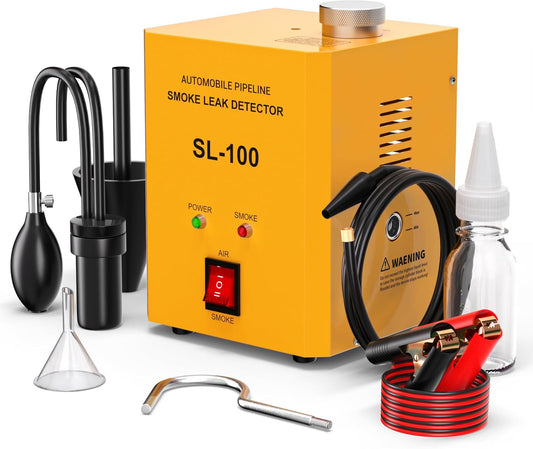 SL100 Smoke Machine Automotive Leak Detector, 12L/Min High Output Flow, Built-in Air Pump Evap Vacuum Diagnostics Tester, Fuel Diagnostic Pipe System Automotive Smoke Machine for Car
