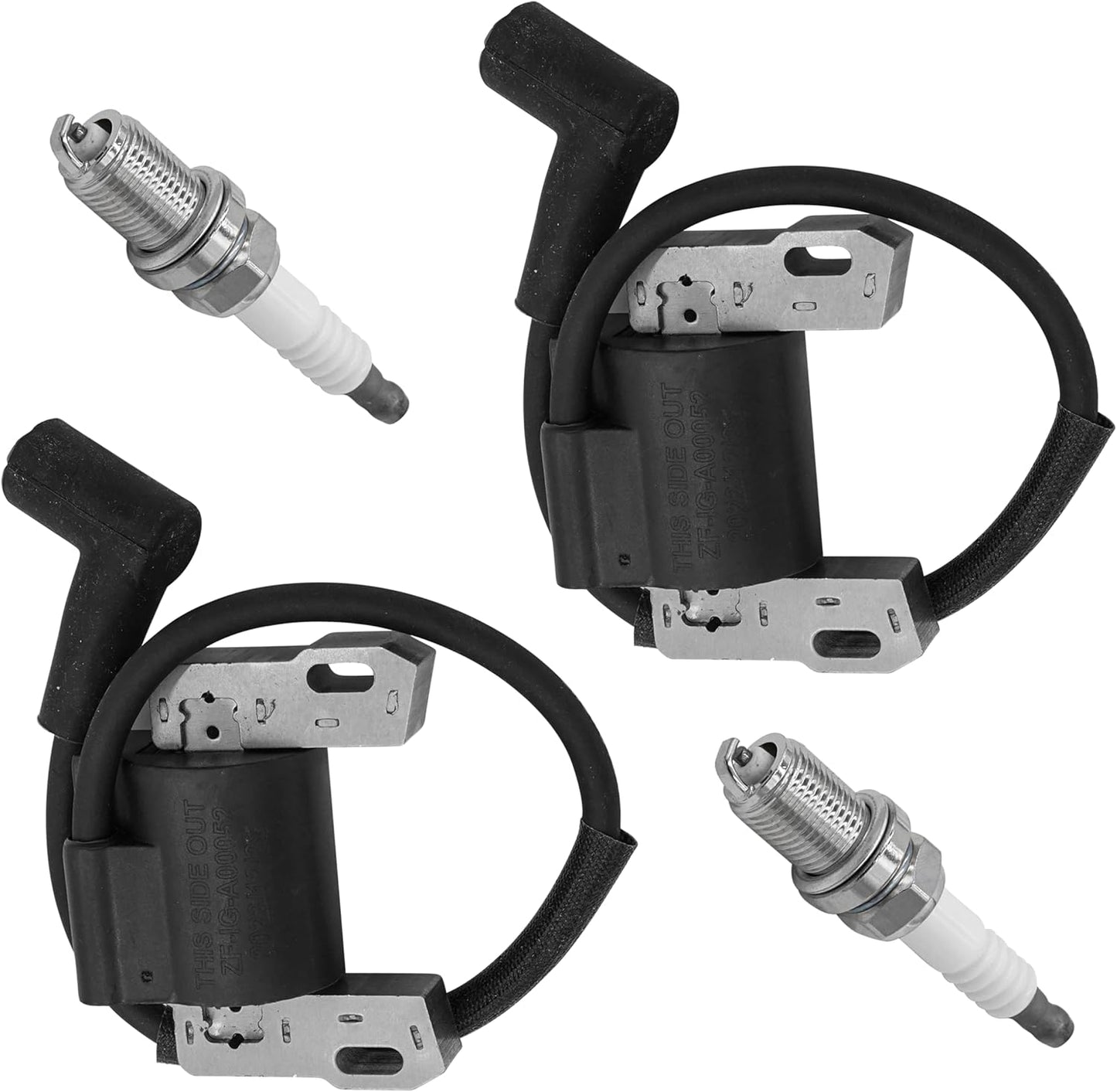 Caltric Ignition Coil with Spark Plug Compatible with John Deere Z515E Z525E Z535M Z535R Ztrak Z425 Z435 Z445 EZtrak / MIA12788 x2